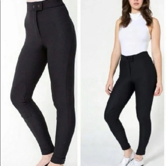 american apparel original black ribbed riding pant size m medium - Picture 1 of 9